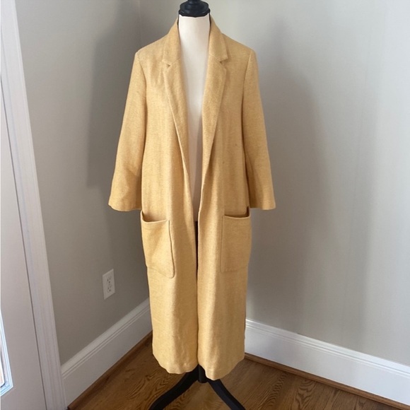 Zara relaxed fit duster trench coat cardigan lightweight  layering large - Picture 4 of 15